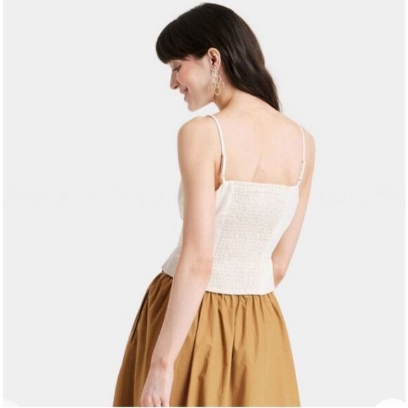 A new day small cropped button up cream cottage - Picture 2 of 8